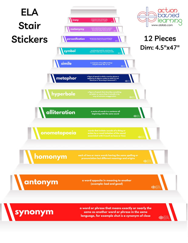 ELA Action Based Learning Stair Stickers - Action Based Learning
