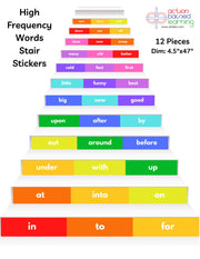 High Frequency Words Action Based Learning Stair Stickers - Action Based Learning