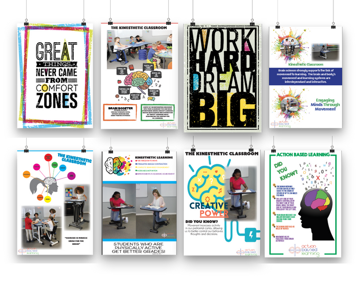 Kinesthetic Classroom Poster Set - Action Based Learning