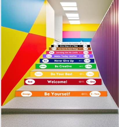 Elementary Action Based Learning Stair Stickers - Action Based Learning